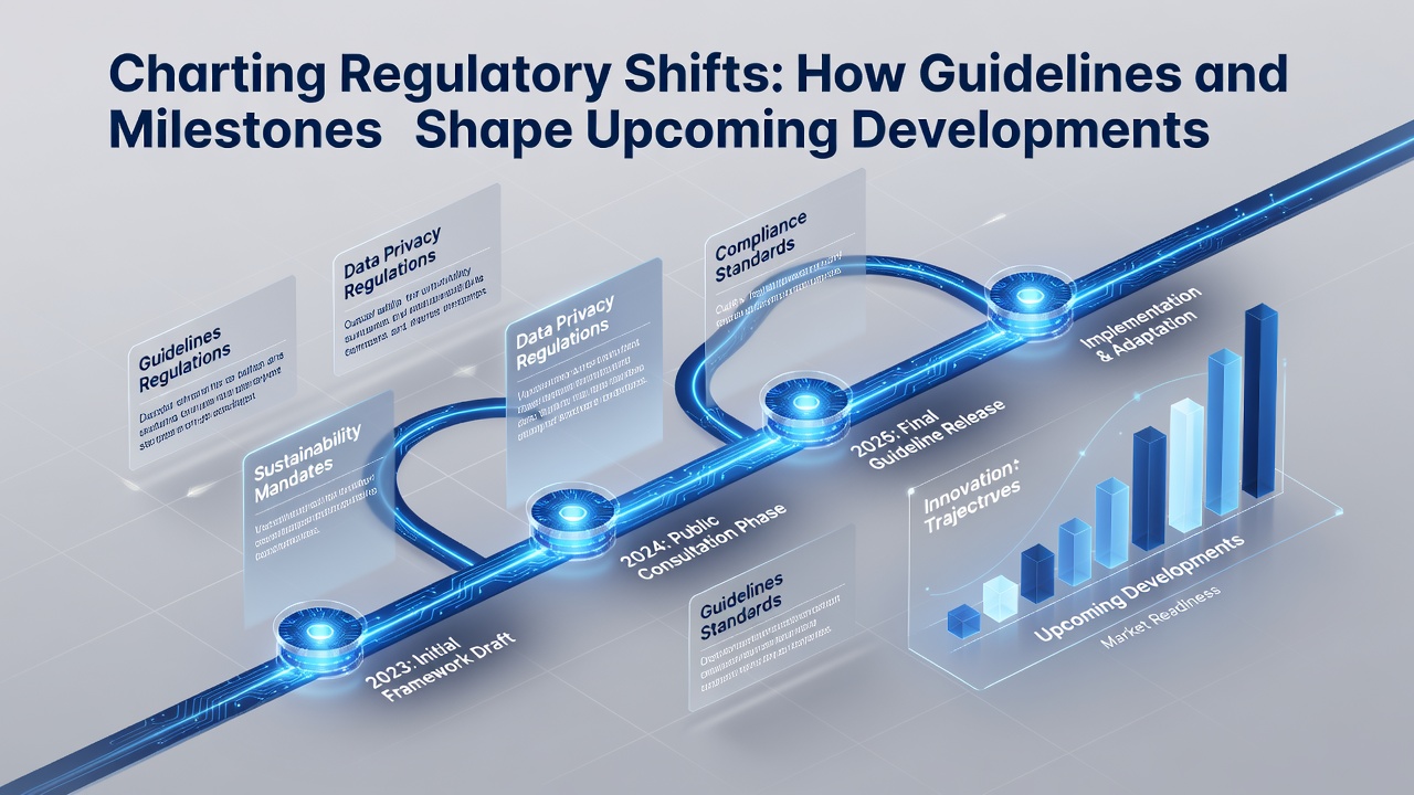 Timeline graphic showing key regulatory milestones across different sectors